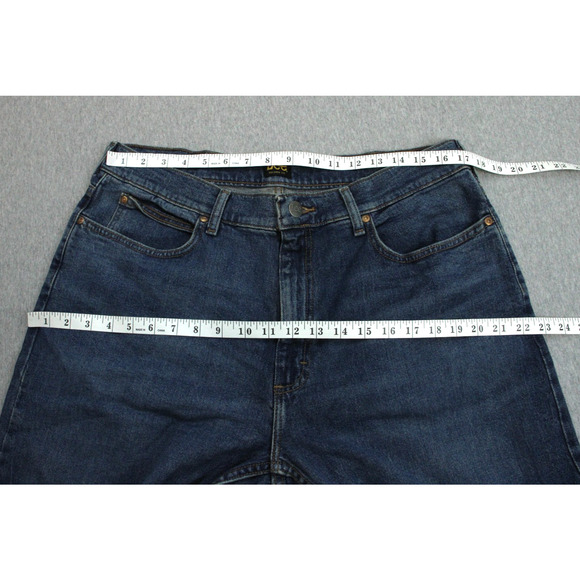 Lee Jeans Mens 36 X 32 Blue Denim Stretch Relaxed Fit Straight Leg - Picture 6 of 8